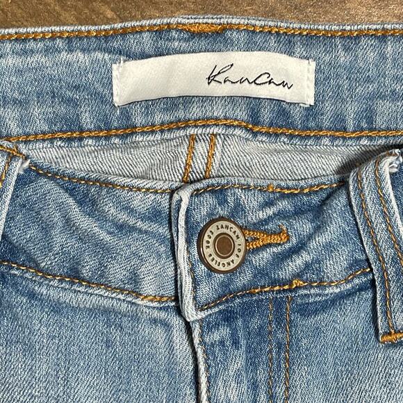 Kancan Skinny Jeans Distressed Cropped Light Wash Women's Sz 26 - Picture 7 of 9